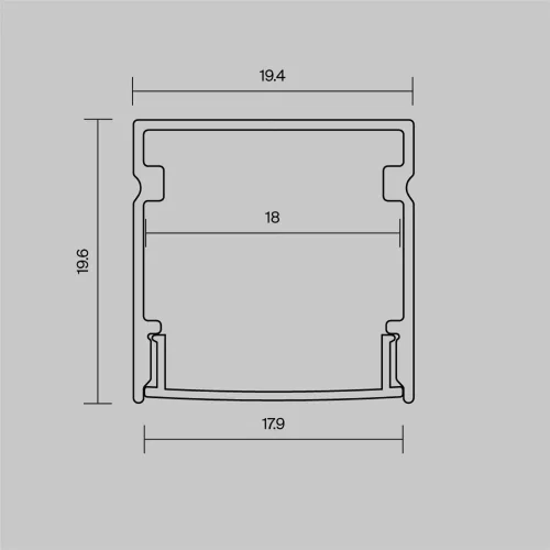 Алюминиевый профиль накладной 20x20 (Серебро, 2 м), ALM-2020-S-2M 631015 (Серебро) 631015 - фото 5