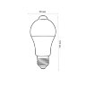 LED-A60-12W-4000K-E27-PS+MS PLS10WH Лампа светодиодная с датчиком освещенности и датчиком движения, Форма A, матовая, Белый свет 4000K - фото 2