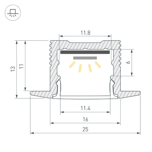 Профиль SL-SLIM-Н13М-F25-2000 BLACK (Arlight, Алюминий) 037114 - фото 3