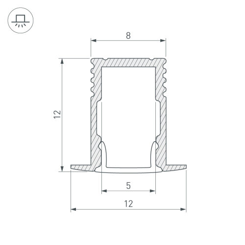 Профиль SL-MINI-8-Н12-F12-2000 ANOD (Arlight, Алюминий) 023715 - фото 3
