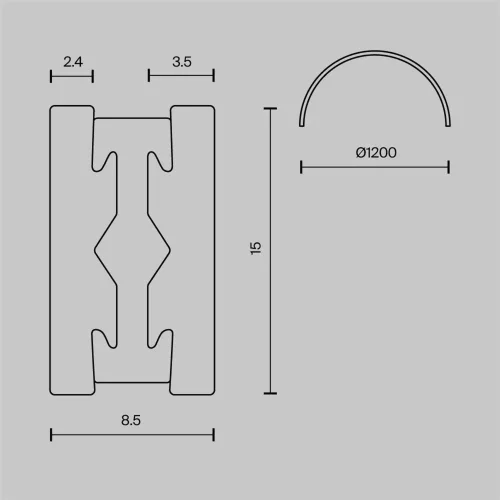 Шинопровод круглый из полукругов 1200мм Flarity латунь (Латунь) TRX154-2SR-D1200-BS - фото 7