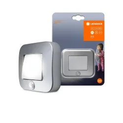 Настенный ночник 0.3W/4000K IP54 | СЕНСОР-Свет/Движение | Батарейки 3xAAA | Серебряный | - Ночник LEDVANCE NIGHTLUX HALL Sl