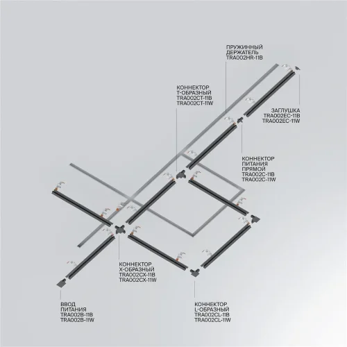 Шинопровод 2м Unity встраиваемый черный (Черный) - фото 2