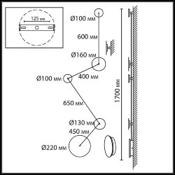 Настенный светильник «ODEON LIGHT» 7115/30WL, серия: GALAXY (крепление на планке)