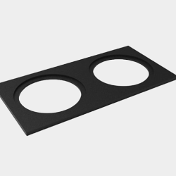 'Рамка двойная для MINI COMBO, квадратная, черная алюминиевая, MINI-COMBO-S2-BL 010300