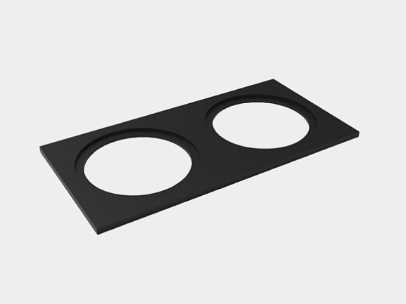 'Рамка двойная для MINI COMBO, квадратная, черная алюминиевая, MINI-COMBO-S2-BL. Фото 2