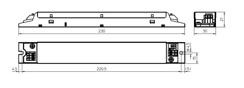 Драйвер для светодиодов линейный 26-46W/200-350мА 40-130V | DIP-переключатель | ECXe 350.618 | - Vossloh-Schwabe. Фото 4