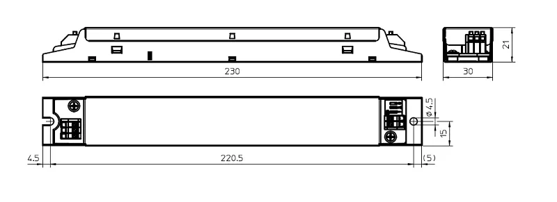 Драйвер для светодиодов линейный 26-46W/200-350мА 40-130V | DIP-переключатель | ECXe 350.618 | - Vossloh-Schwabe. Фото 4