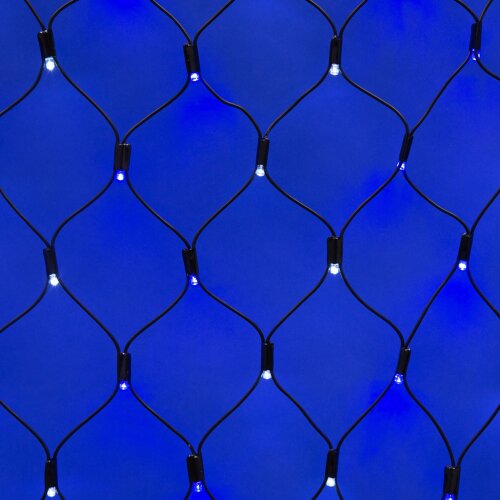 ULD-N2015-288-SBK WHITE-BLUE IP67 Сетка светодиодная, статическое свечение, 2x1.5м, Соединяемая, 288 светодиодов, Бело-синий свет, Провод черный. - фото 2