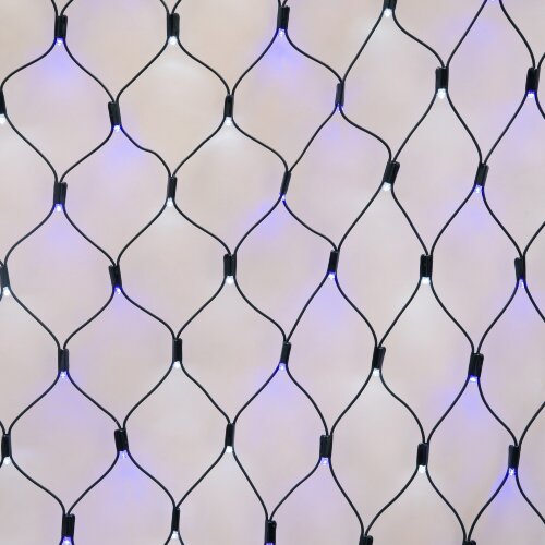 ULD-N2015-288-SBK WHITE-BLUE IP67 Сетка светодиодная, статическое свечение, 2x1.5м, Соединяемая, 288 светодиодов, Бело-синий свет, Провод черный. - фото 3