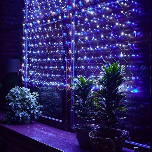 ULD-N2015-288-SBK WHITE-BLUE IP67 Сетка светодиодная, статическое свечение, 2x1.5м, Соединяемая, 288 светодиодов, Бело-синий свет, Провод черный. - фото 8