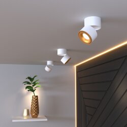 Накладной светодиодный светильник DLR031 15W 4200K 3100 белый матовый/золото (050527)