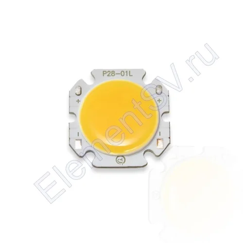 Светодиодная COB матрица P28-01L W7 (9-11V, 3W, 300mA, day white) - фото.