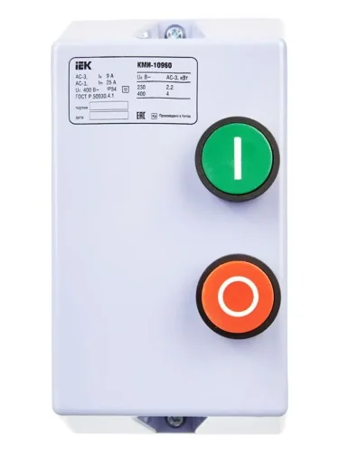 Контактор КМИ-10960 9А 380В/АС3 IP54 KARAT IEK KKM16-009-380-00 - фото 3