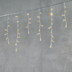 Гирлянда Бахрома с Колпачком 4,9 x 0,5 м Жёлтая 220В, 189 LED, Провод Прозрачный ПВХ, IP65