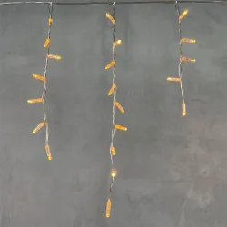 Гирлянда Бахрома с Колпачком 4,9 x 0,5 м Жёлтая 220В, 189 LED, Провод Прозрачный ПВХ, IP65