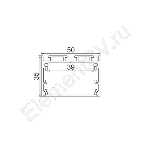 Алюминиевый профиль CX-A046-R 275 (2500х50х35мм с рассеивателем) - фото 2.