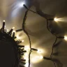 Гирлянда Нить 10м Тепло-Белая с Мерцанием Белого Диода 24В, 100 LED, Провод Черный Каучук 2,3мм, IP65. Фото 4.