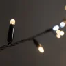 Гирлянда Нить 10м Тепло-Белая с Мерцанием Белого Диода 24В, 100 LED, Провод Черный Каучук 2,3мм, IP65. Фото 5.