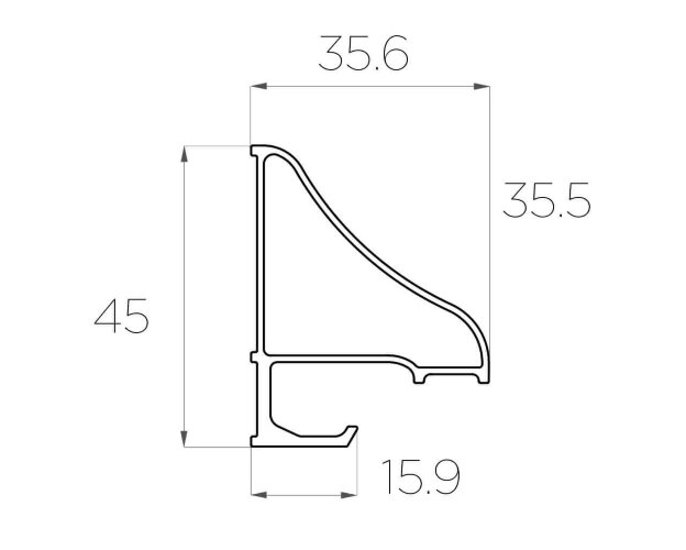 Профиль накладной для полок LC-NP-4535-2 Anod - фото 2