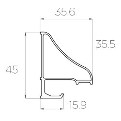 Профиль накладной для полок LC-NP-4535-2 Anod