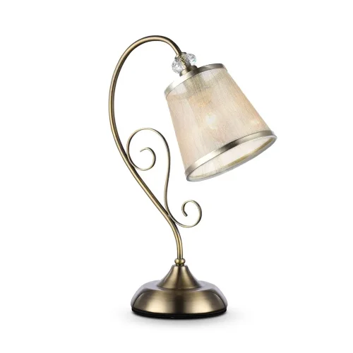 Серия из металла цвета античной бронзы. Арматура светильников Driana дополнена завитками на рожках и узогнутым декором в центральной части. Абажуры из полупрозрачной органзы выполнены в виде колокольчиков и обрамлены ободками из металла. (Бронза Антик) - 