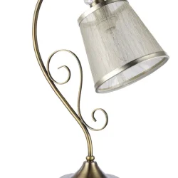 Серия из металла цвета античной бронзы. Арматура светильников Driana дополнена завитками на рожках и узогнутым декором в центральной части. Абажуры из полупрозрачной органзы выполнены в виде колокольчиков и обрамлены ободками из металла. (Бронза Антик)