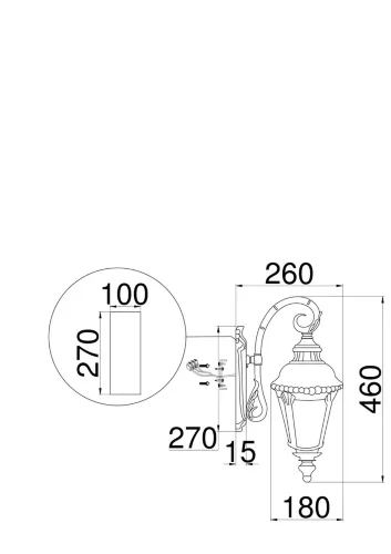 Настенный светильник (бра) Гоири / Goiri E27х1 60Вт IP 44 (Бронза Антик) O029WL-01BZ - фото 10
