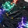 Комплект 10 Разноцветных Нитей по 10м, 1000 LED, Провод Черный Каучук 2,3мм, IP65. Фото 2.