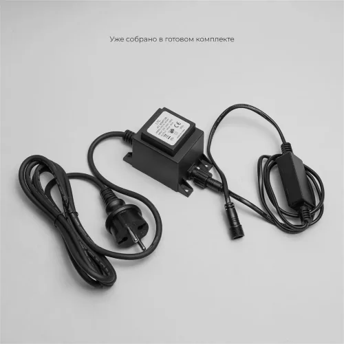 Комплект 10 Разноцветных Нитей по 10м, 1000 LED, Провод Черный Каучук 2,3мм, IP65. Фото 4.