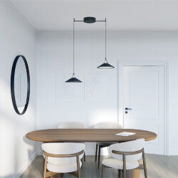 Cветильник для трека-ремня Belty, серия Flow, со светодиодом, D300*H71мм, 48V DC, 20W, RA90, 120°, 4000K, IP20, черный, алюминий, Denkirs DK5564-BK