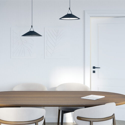 DK5564-BK Cветильник для трека-ремня Belty, серия Flow, со светодиодом, D300*H71мм, 48V DC, 20W, RA90, 120°, 4000K, IP20, черный, алюминий. Фото 5