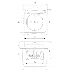 Розетка влагозащ. с зазем. с защит. крышкой и шторками (графит акрил) W1171244