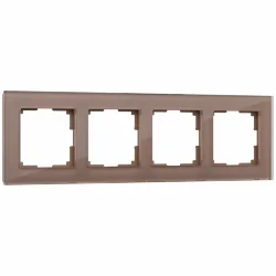 Рамка из стекла на 4 поста Favorit латте W0041142