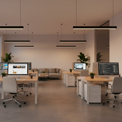 ULO-K10D 60W-5000K-L120-H IP40 BLACK Светильник линейный светодиодный подвесной, Белый свет 5000K, 5600Лм, Алюминий, Цвет черный, TM Uniel - фото 6