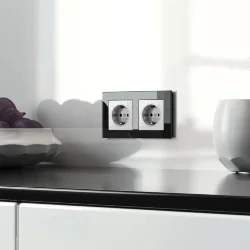 Рамка из стекла на 2 поста Favorit черный W0021108