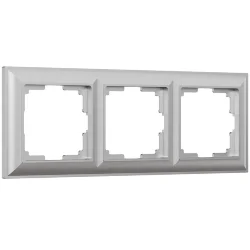 Рамка из поликарбоната на 3 поста Fiore серебряный W0032206