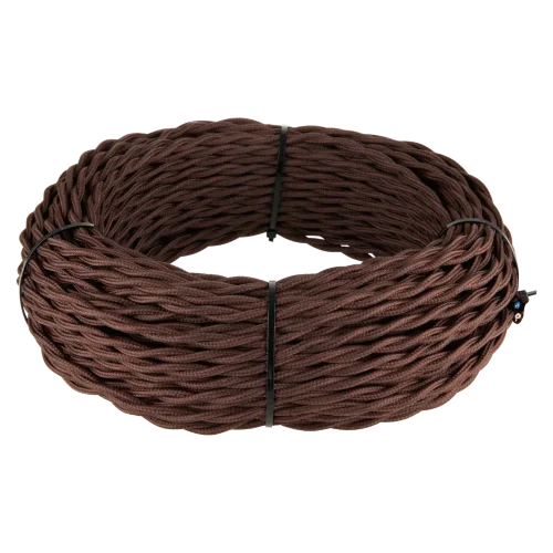 Ретро кабель витой  3х1,5 коричневый 50 м W6453514 - фото