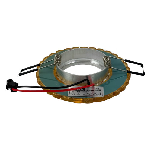 DLS-L147 GU5.3 GLASSY-TEA Светильник декоративный встраиваемый, серия Luciole, Без лампы, цоколь GU5.3, Доп, светодиодная подсветка 3Вт, Стекло, Зеркальный-светло-коричневый - фото 4