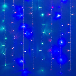 ULD-C1510-160-DTA MULTI IP20 Занавес светодиодный с контроллером, 1.5х1м, 160 светодиодов, Разноцветный свет, Провод прозрачный.