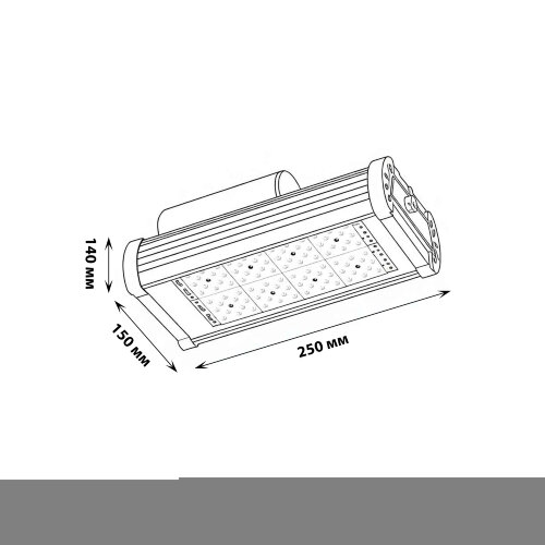 ULV-R24J 60W-5000К IP65 SILVER Светильник светодиодный уличный консольный, Белый свет 5000К, КСС Д, TM Uniel - фото 2