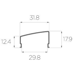 Рассеиватель поликарбонатный для профиля трапециевидный LC-LRM-P36T-6 прозрачный