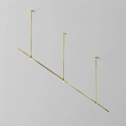 Готовая конструкция прямая на жестких подвесах Long H745мм без светильников и без блока питания, латунь (Латунь) - фото