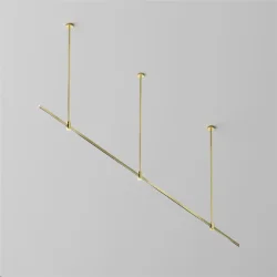 Готовая конструкция прямая на жестких подвесах Long H745мм без светильников и без блока питания, латунь (Латунь)