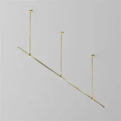 Готовая конструкция прямая на жестких подвесах Long H745мм без светильников и без блока питания, латунь (Латунь) TFC-Flar-L01-BS