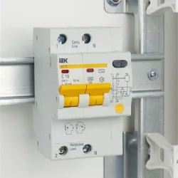Выключатель автоматический дифференциального тока 2п C 16А 30мА тип AC 4.5кА АД-12 KARAT IEK MAD10-2-016-C-030