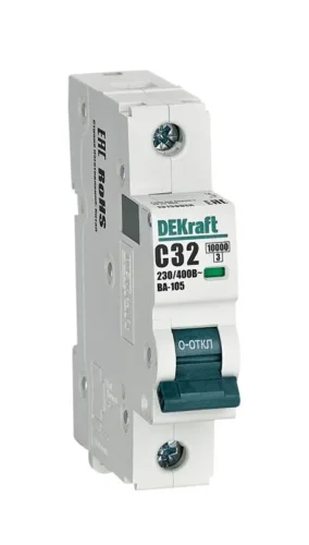 Выключатель автоматический модульный 1п C 32А 10кА ВА-105 DEKraft 13156DEK - фото