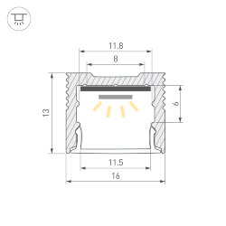 Профиль SL-SLIM-Н13М-2000 BLACK (Arlight, Алюминий) 032997