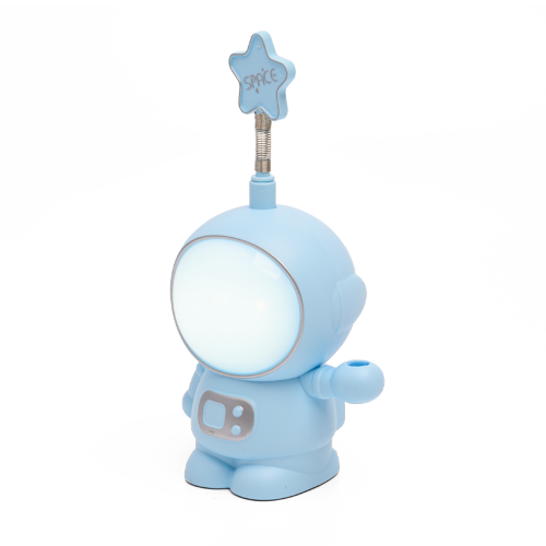 Детский ночник LUMIN'ARTE TL03 теплый белый +RGB космонавт голубой 190х90х70 мм - фото.