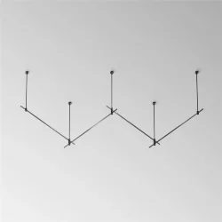 Готовая конструкция прямая 4м двухуровневая на жестких подвесах Long H804 мм без светильников и блока питания, черный (Черный)